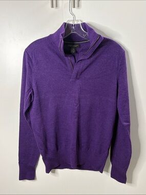 Banana Republic Purple Zip Mock-Neck Sweater
